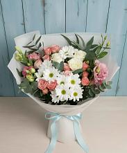 Букет цветов из:  Розы, Лизиантусы и Хризантемы #REPLACE_PRED# Кошелево