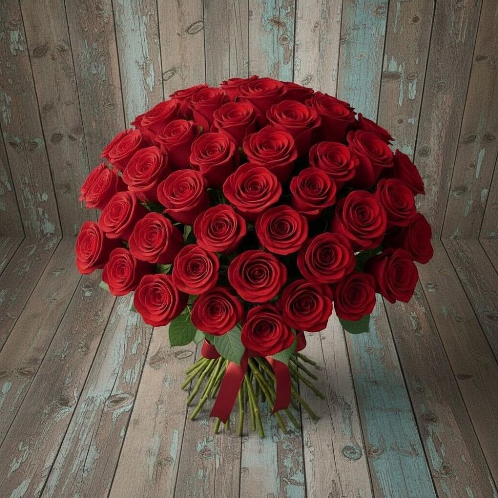 Букет 55 Красных роз Фридом в Кошелево