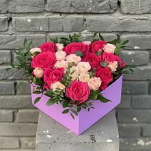 Цветочная композиция из Розы в коробке в Кошелево