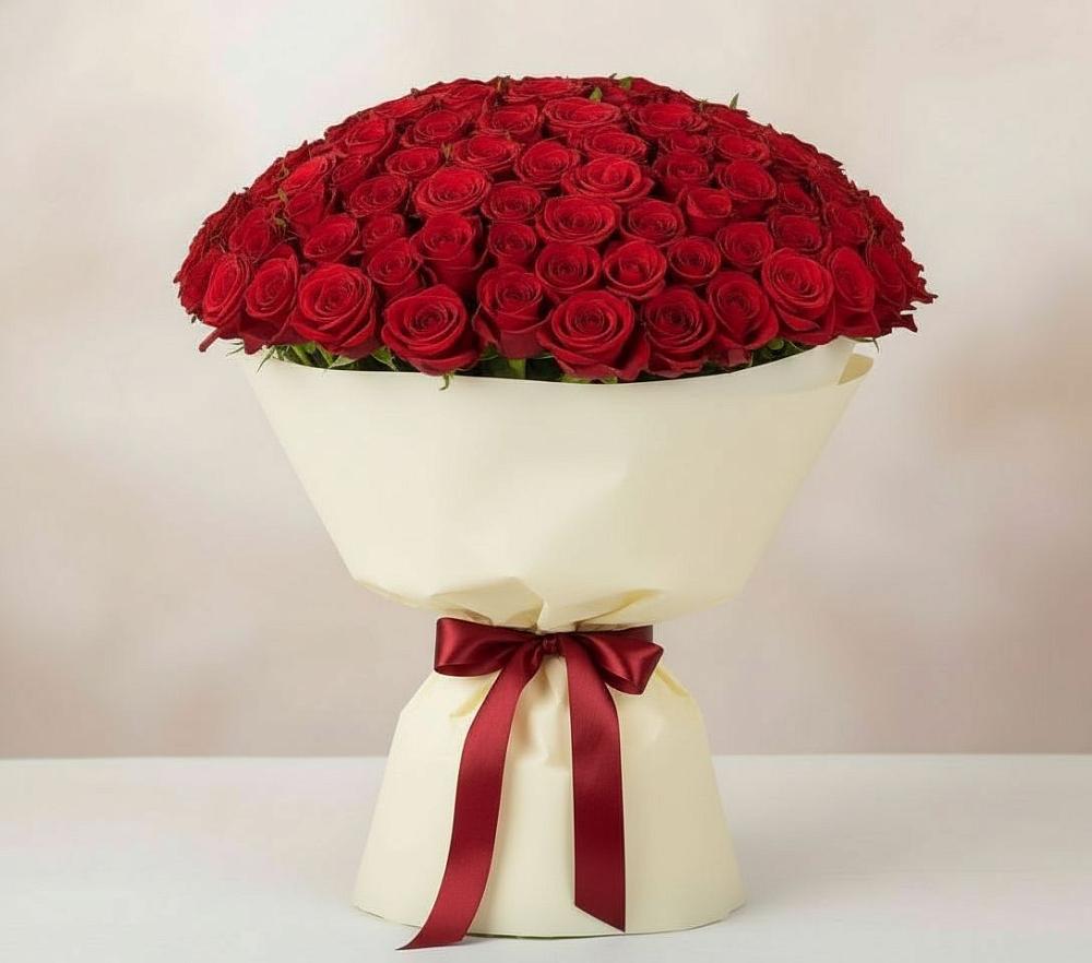 Букет 101 Красная роза Милано в Кошелево