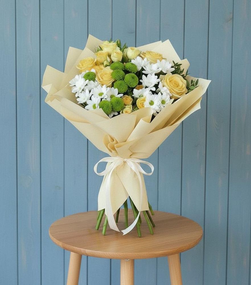 Букет цветов из: Хризантемы и Розы в Кошелево