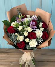 Букет цветов из:  Розы и Альстромерии #REPLACE_PRED# Кошелево