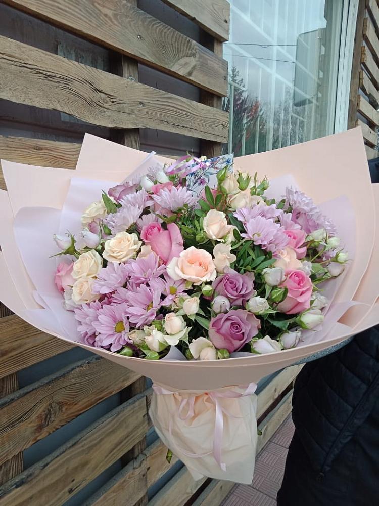 Букет цветов из: Розы и Хризантемы в Кошелево