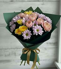 Букет цветов из:  Хризантемы и Розы в Кошелево