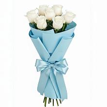 Букет 7 белых роз Проуд в Кошелево