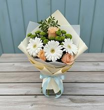 Букет цветов из:  Герберы, Розы и Хризантемы в Кошелево