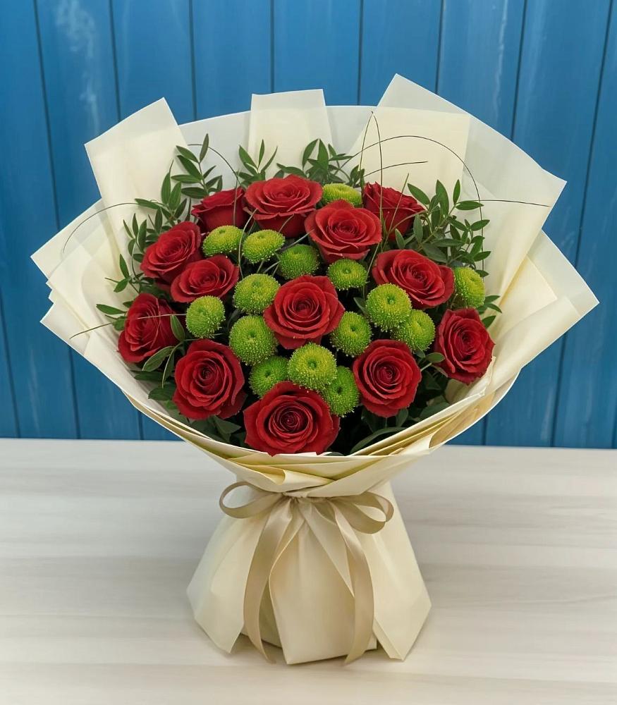 Букет цветов из: Розы и Хризантемы в Кошелево