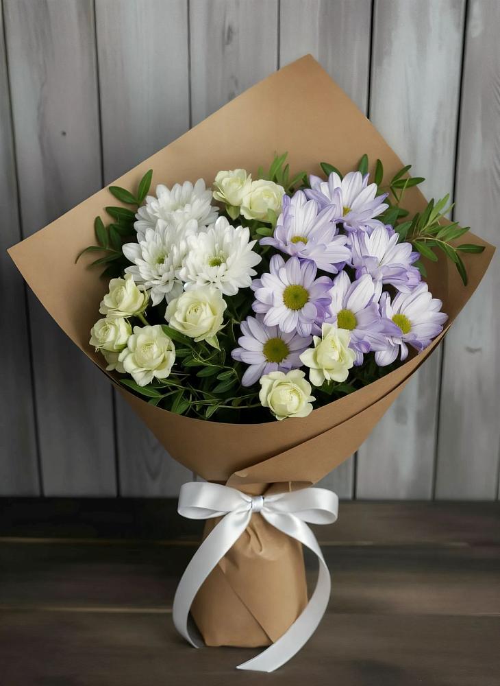 Букет цветов из: Хризантемы и Розы в Кошелево