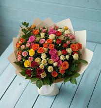 Букет Микс из разноцветных кустовых роз #REPLACE_PRED# Кошелево